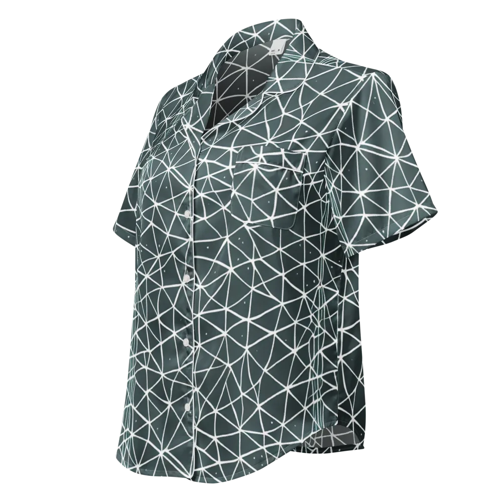 Infinite Interplay on Women's Short Sleeve Pajama Top — Left Front