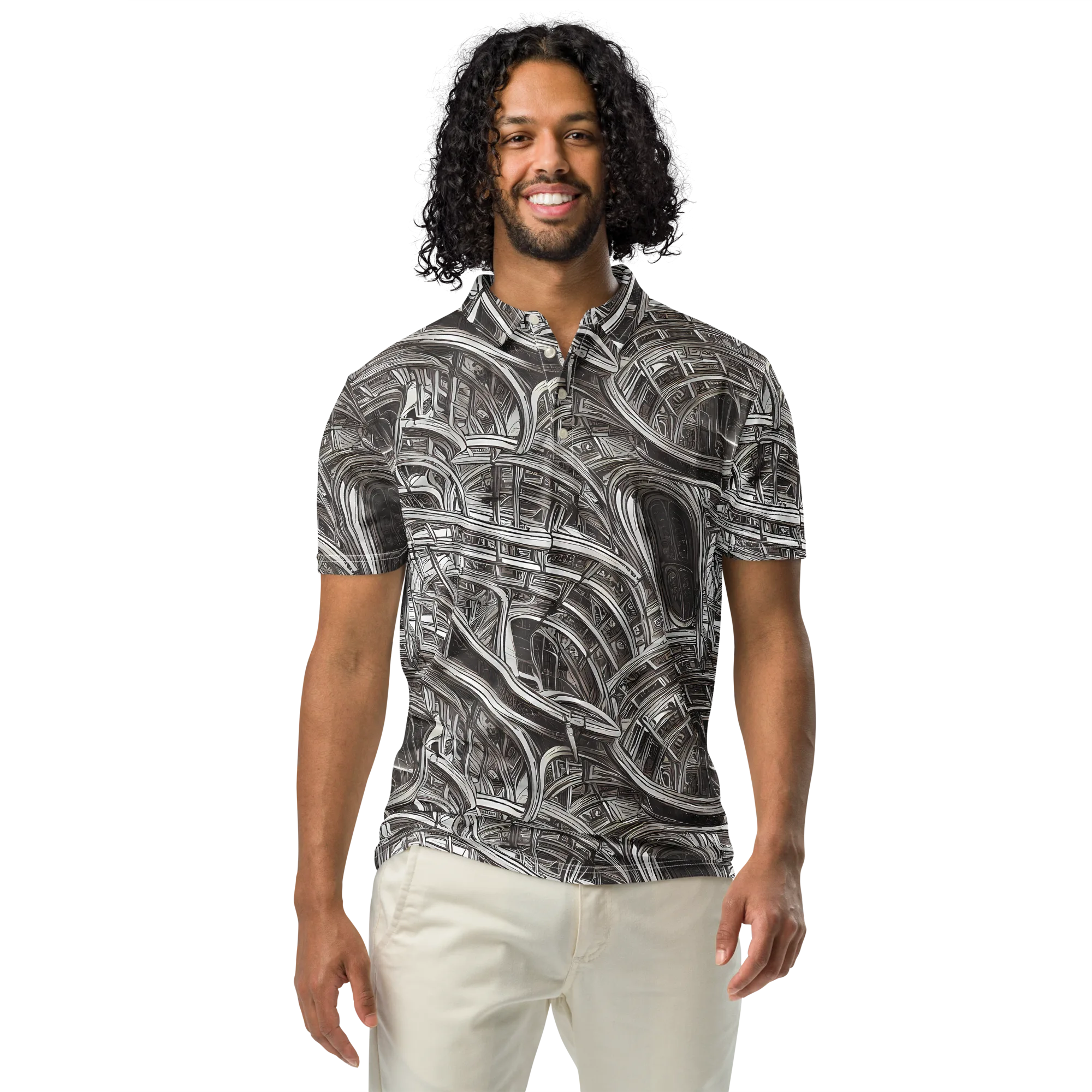 Piranesi's Dream on Men's Slim Fit Polo Shirt — Front