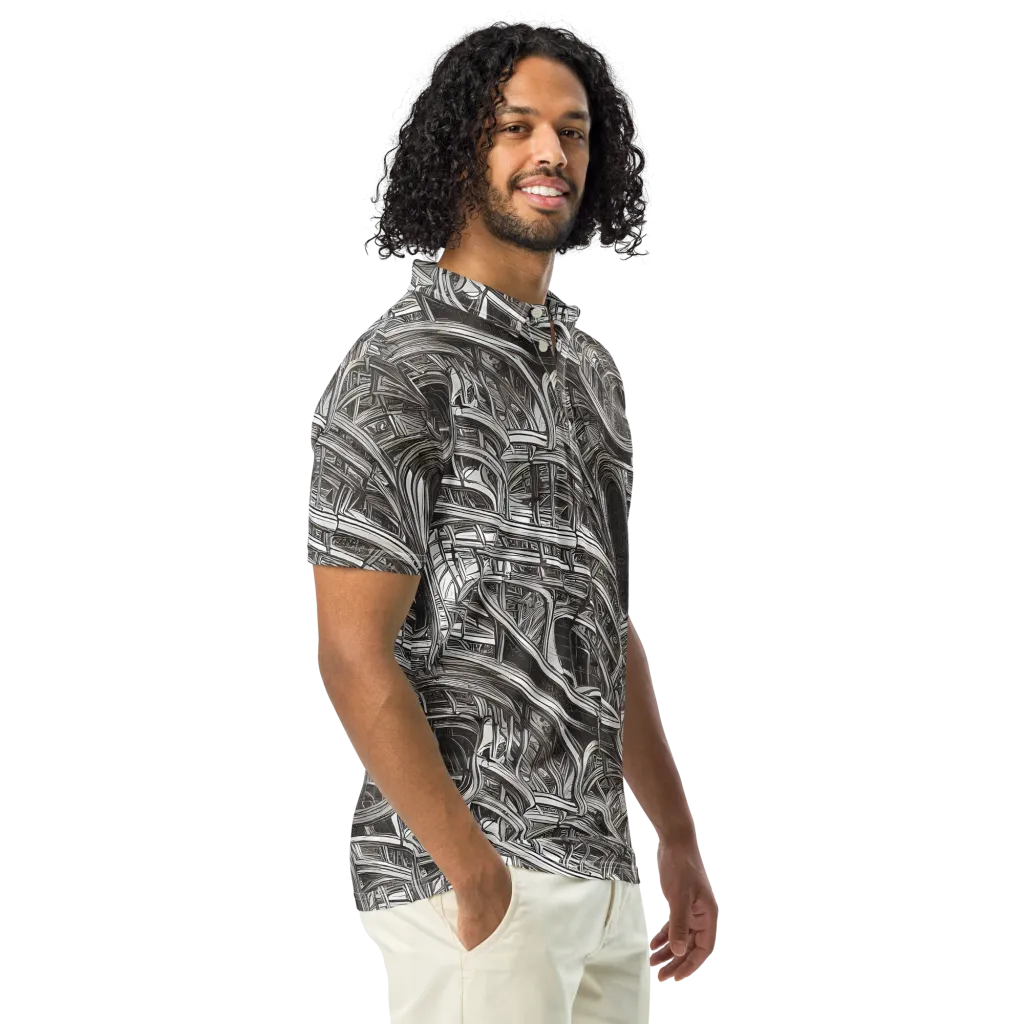 Piranesi's Dream on Men's Slim Fit Polo Shirt — Right Front