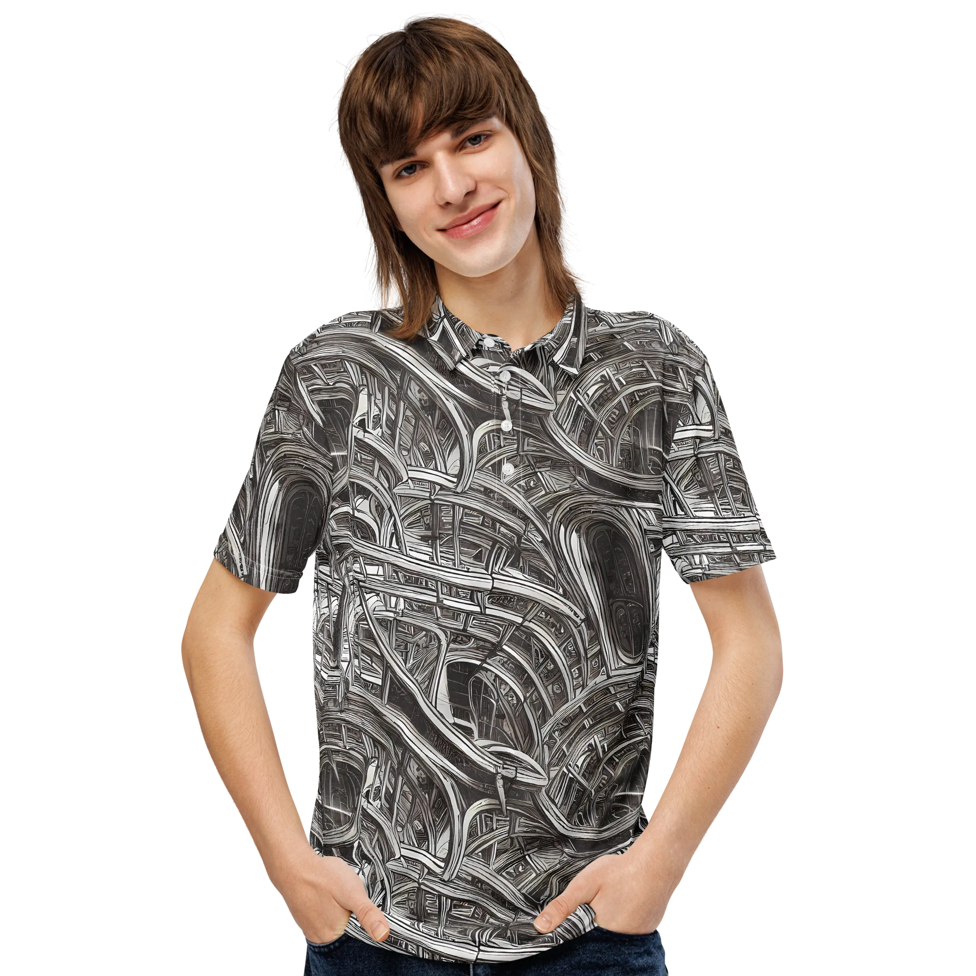 Piranesi's Dream on Men's Slim Fit Polo Shirt — Front