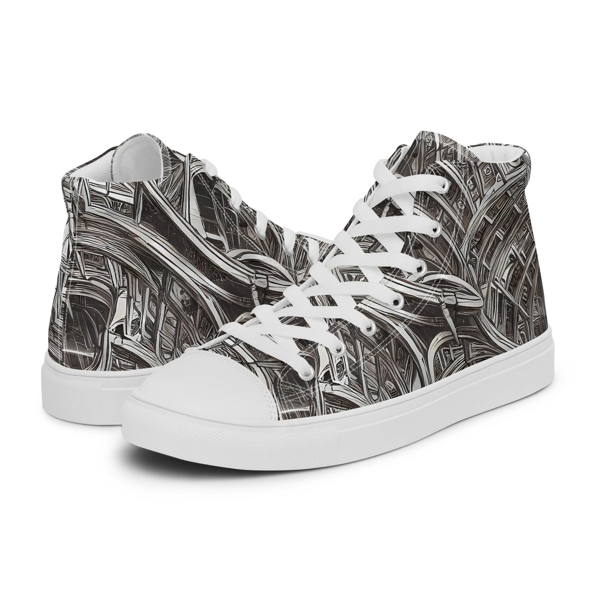 Piranesi's Dream on Men's High Top Canvas Shoes — Left