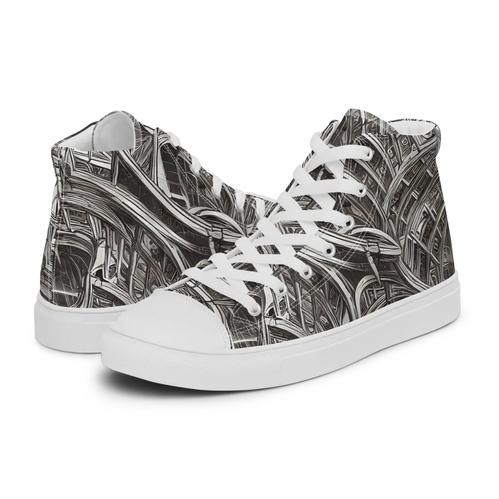 Piranesi's Dream on Men's High Top Canvas Shoes — Left