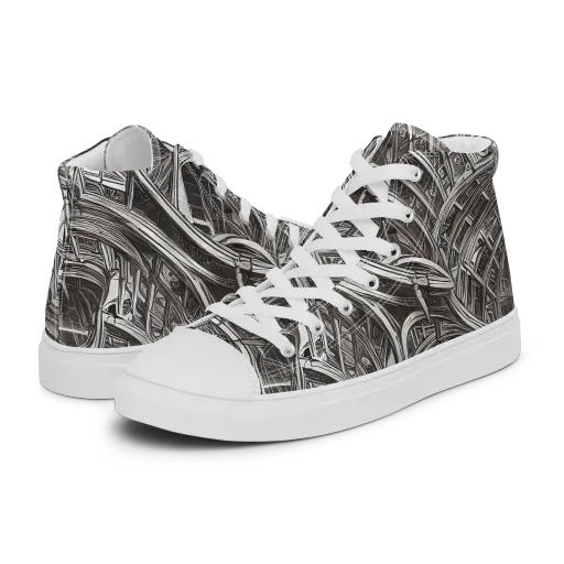 Piranesi's Dream on a Men's High Top Canvas Shoes