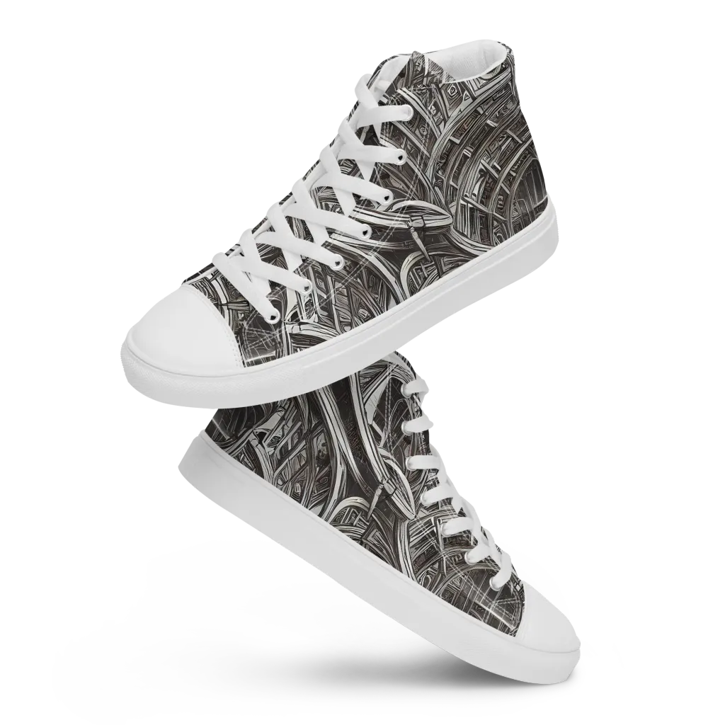Piranesi's Dream on Men's High Top Canvas Shoes — Front