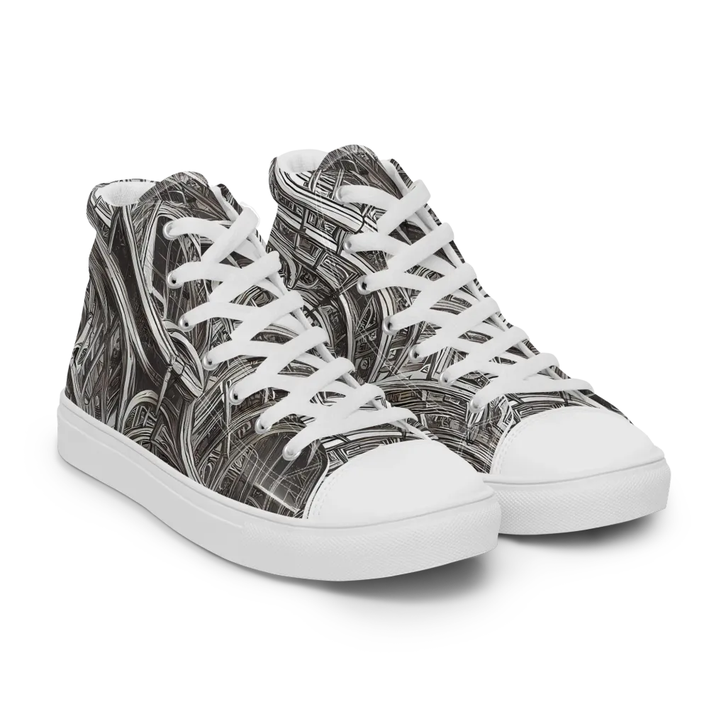 Piranesi's Dream on Women's High Top Canvas Shoes — Right Front