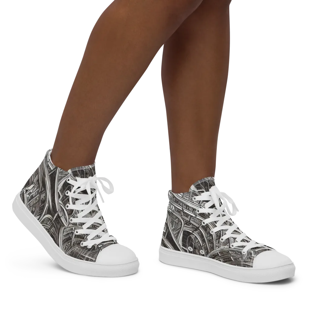 Piranesi's Dream on Women's High Top Canvas Shoes — Right