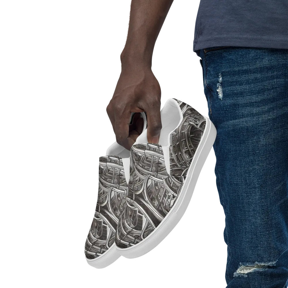 Piranesi's Dream on Men's Slip-On Canvas Shoes — Left Front