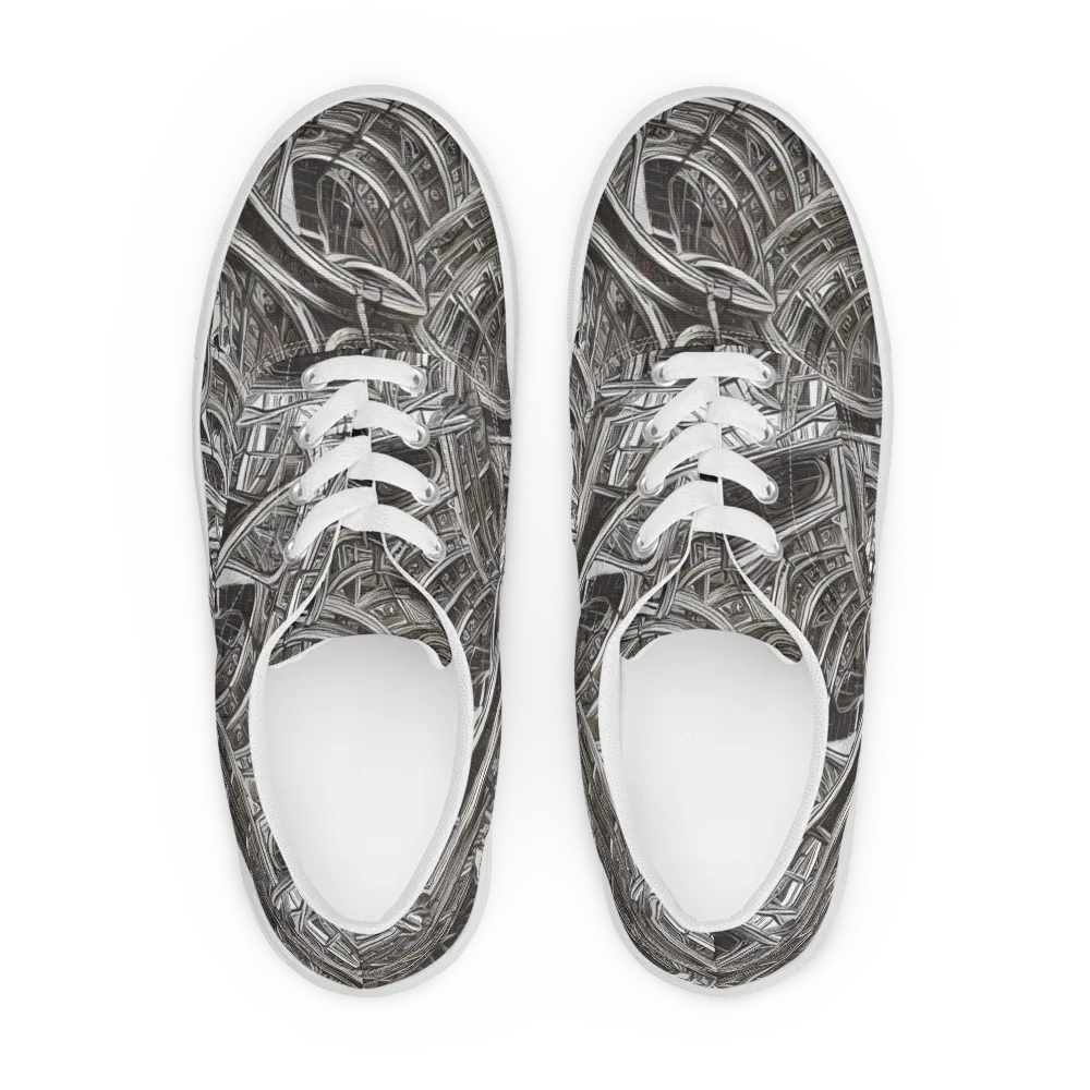 Piranesi's Dream on Men's Lace-Up Canvas Shoes — Front
