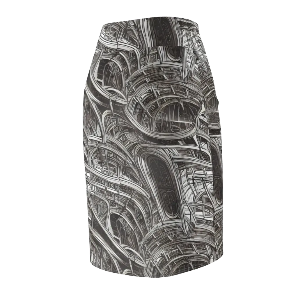 Piranesi's Dream on Pencil Skirt — Back Side