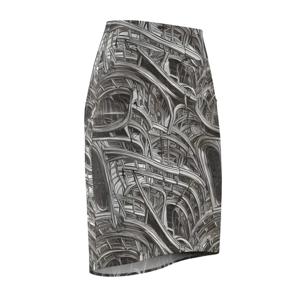 Piranesi's Dream on Pencil Skirt — Front Side