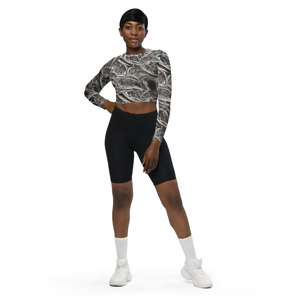 Piranesi's Dream on Long Sleeve Crop Top — Front