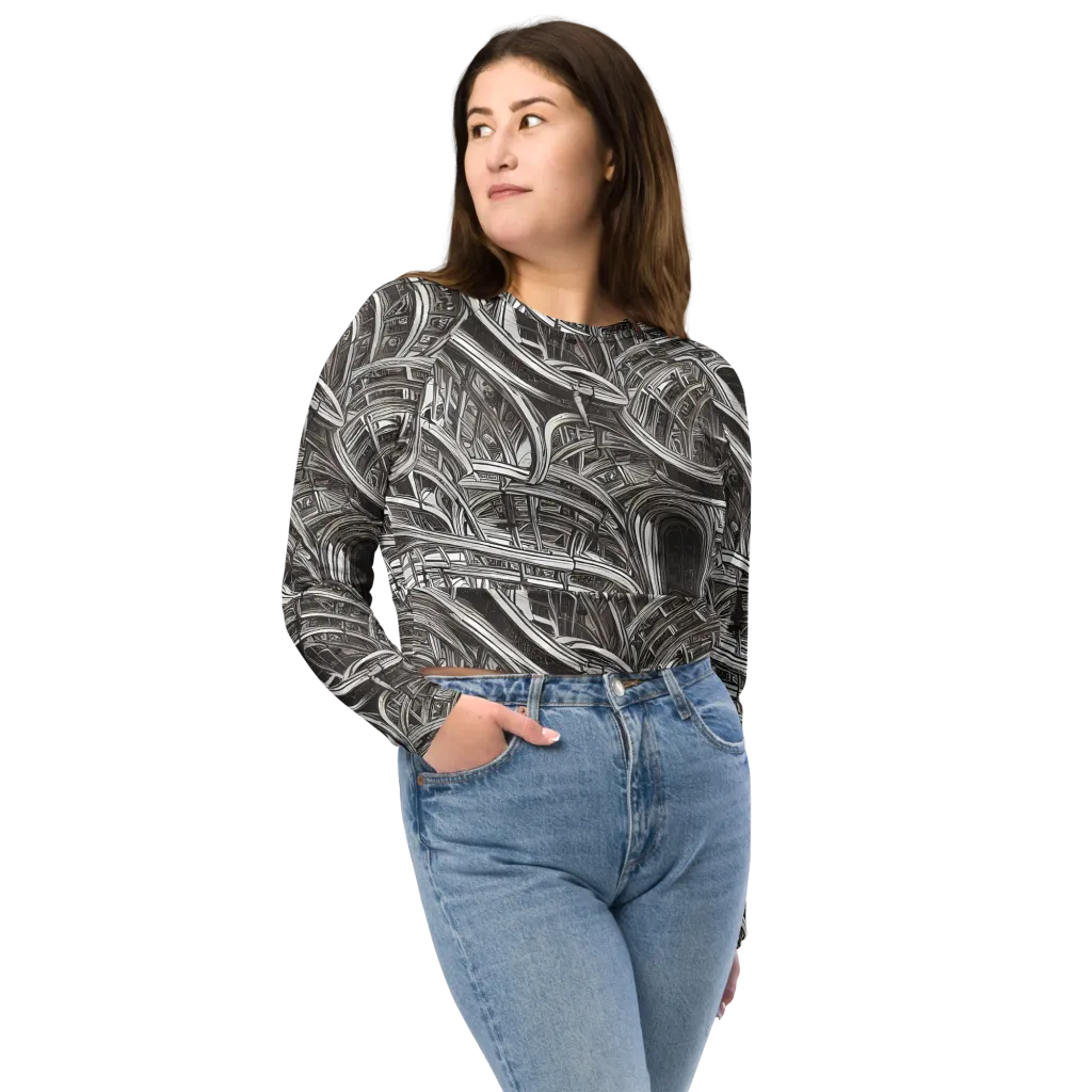 Piranesi's Dream on Long Sleeve Crop Top — Front