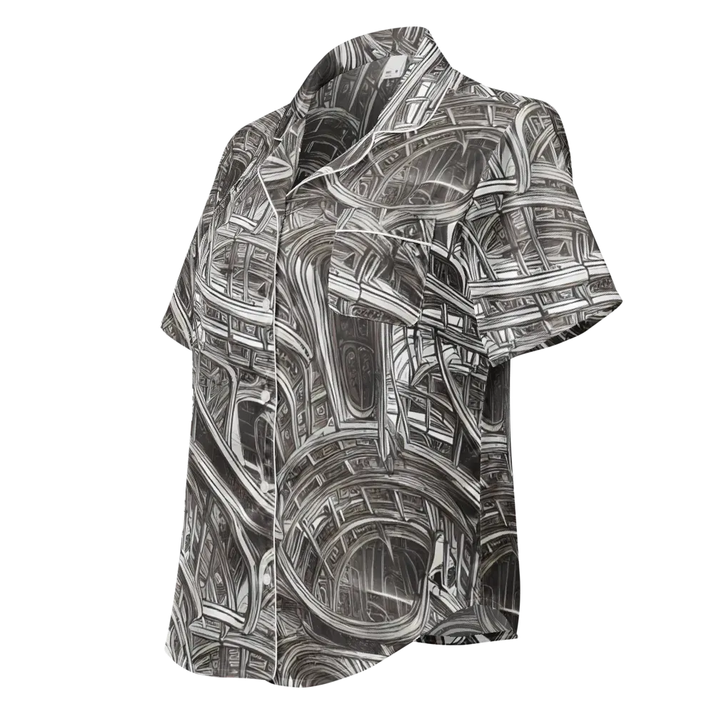 Piranesi's Dream on Women's Short Sleeve Pajama Top — Left Front