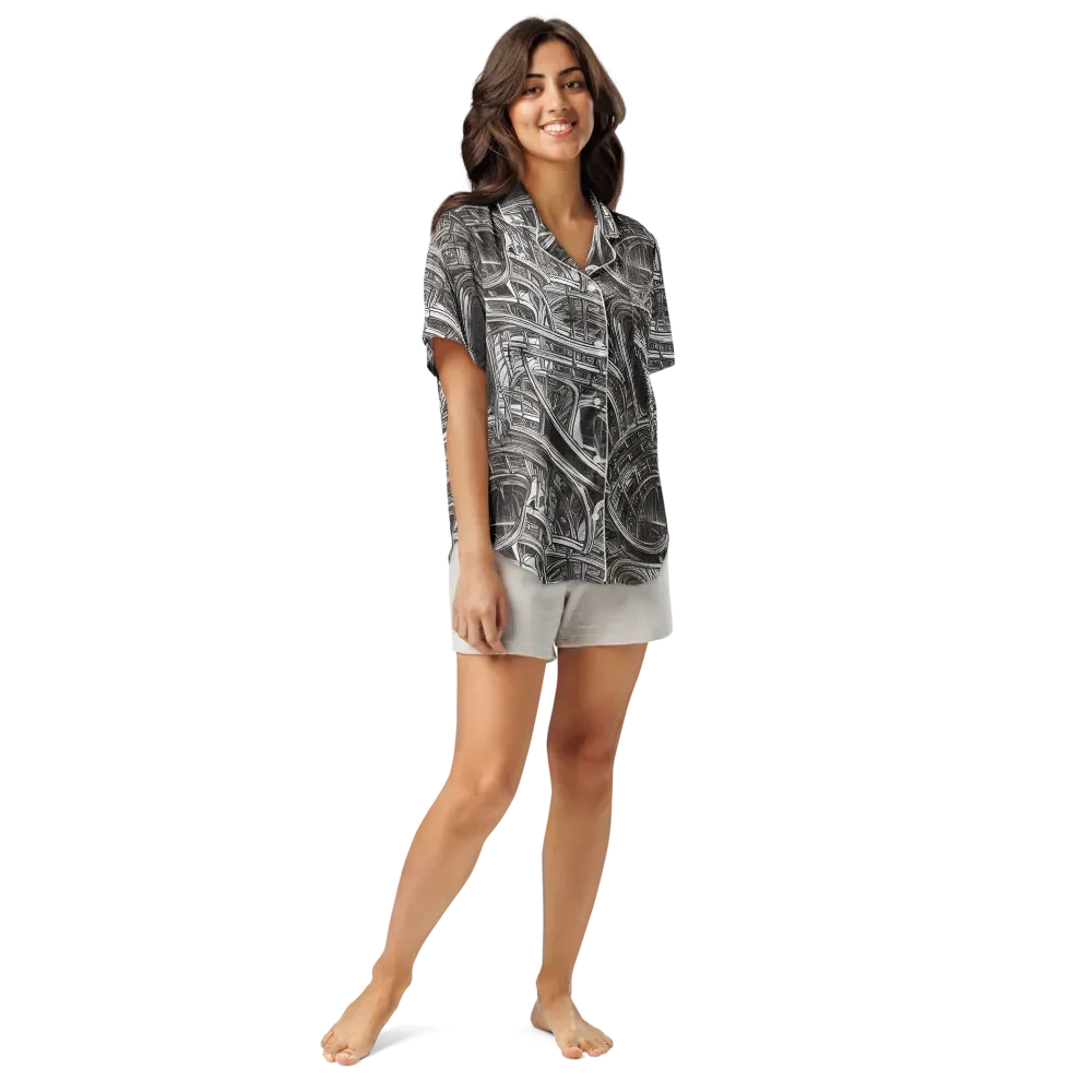 Piranesi's Dream on Women's Short Sleeve Pajama Top — Front