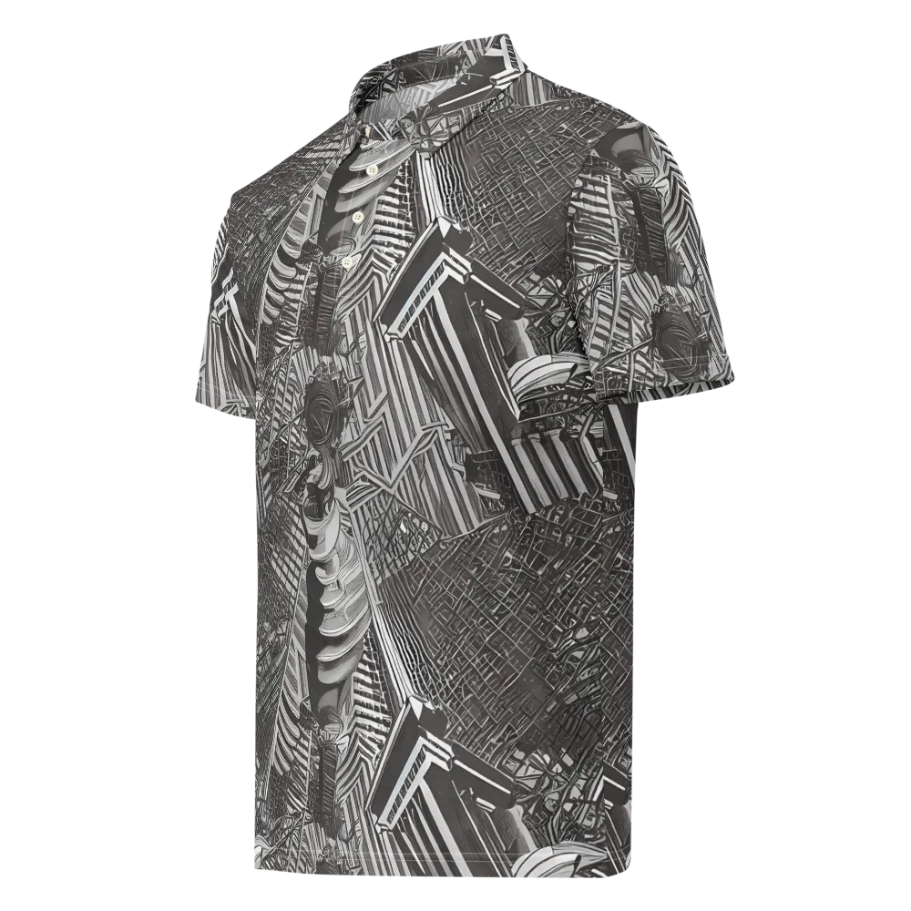 Piranesi's Web on Men's Slim Fit Polo Shirt — Left Front