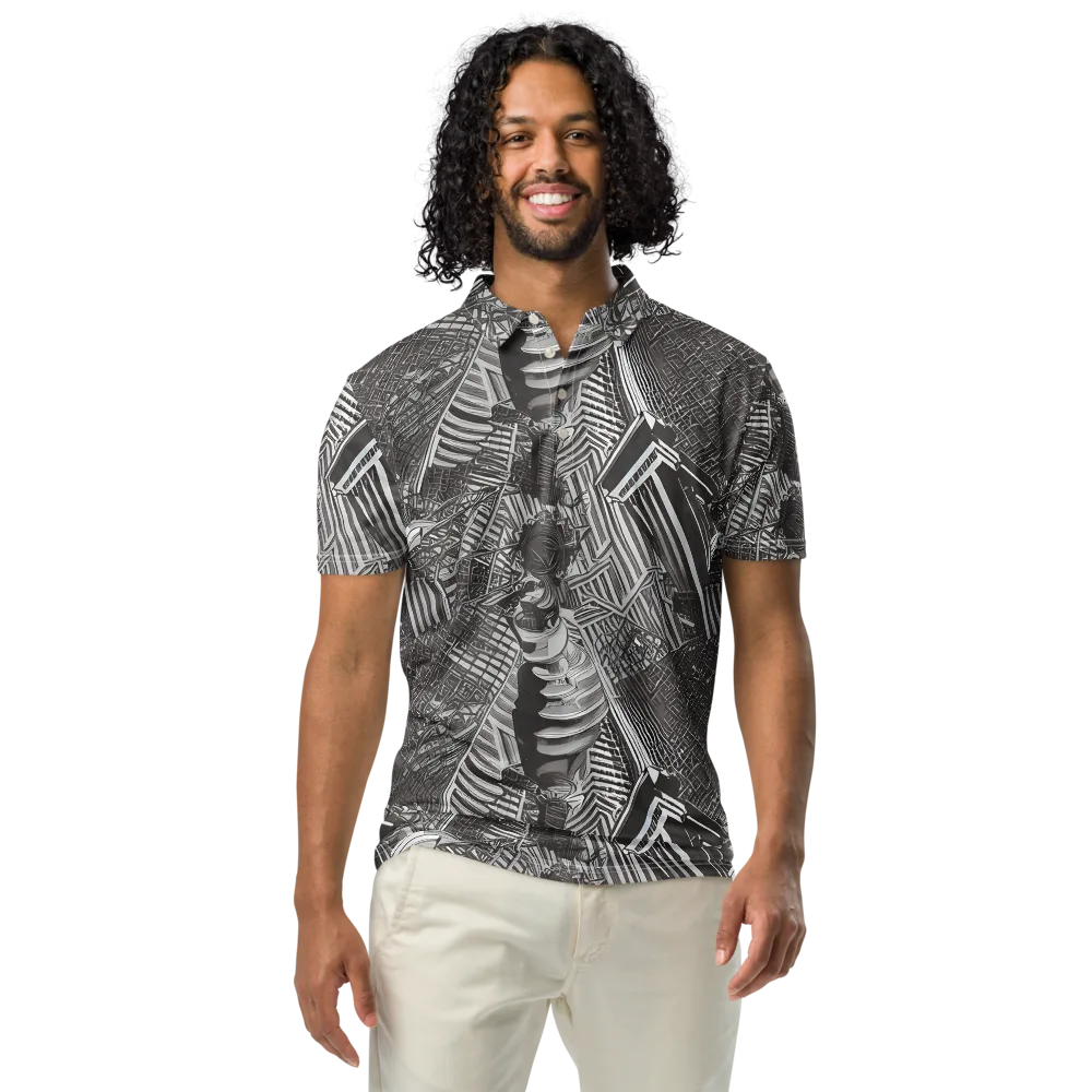 Piranesi's Web on Men's Slim Fit Polo Shirt — Front