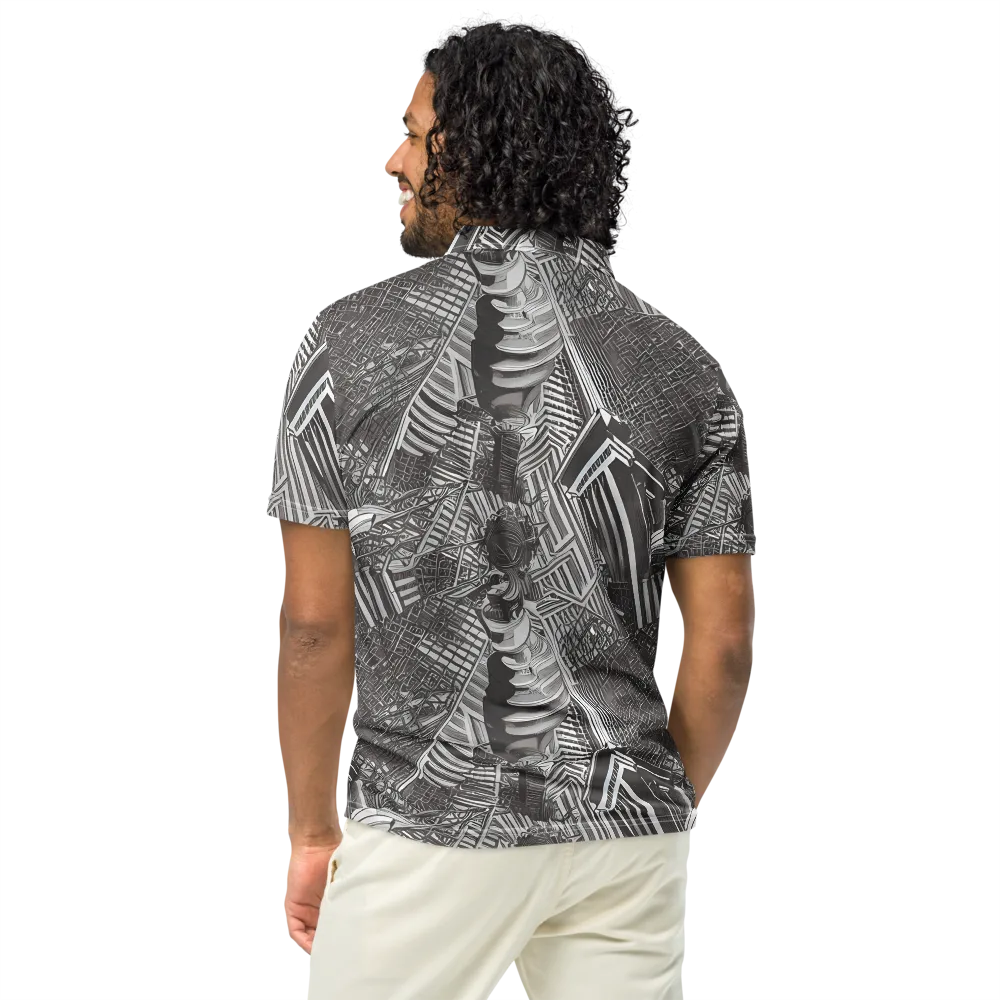 Piranesi's Web on Men's Slim Fit Polo Shirt — Back