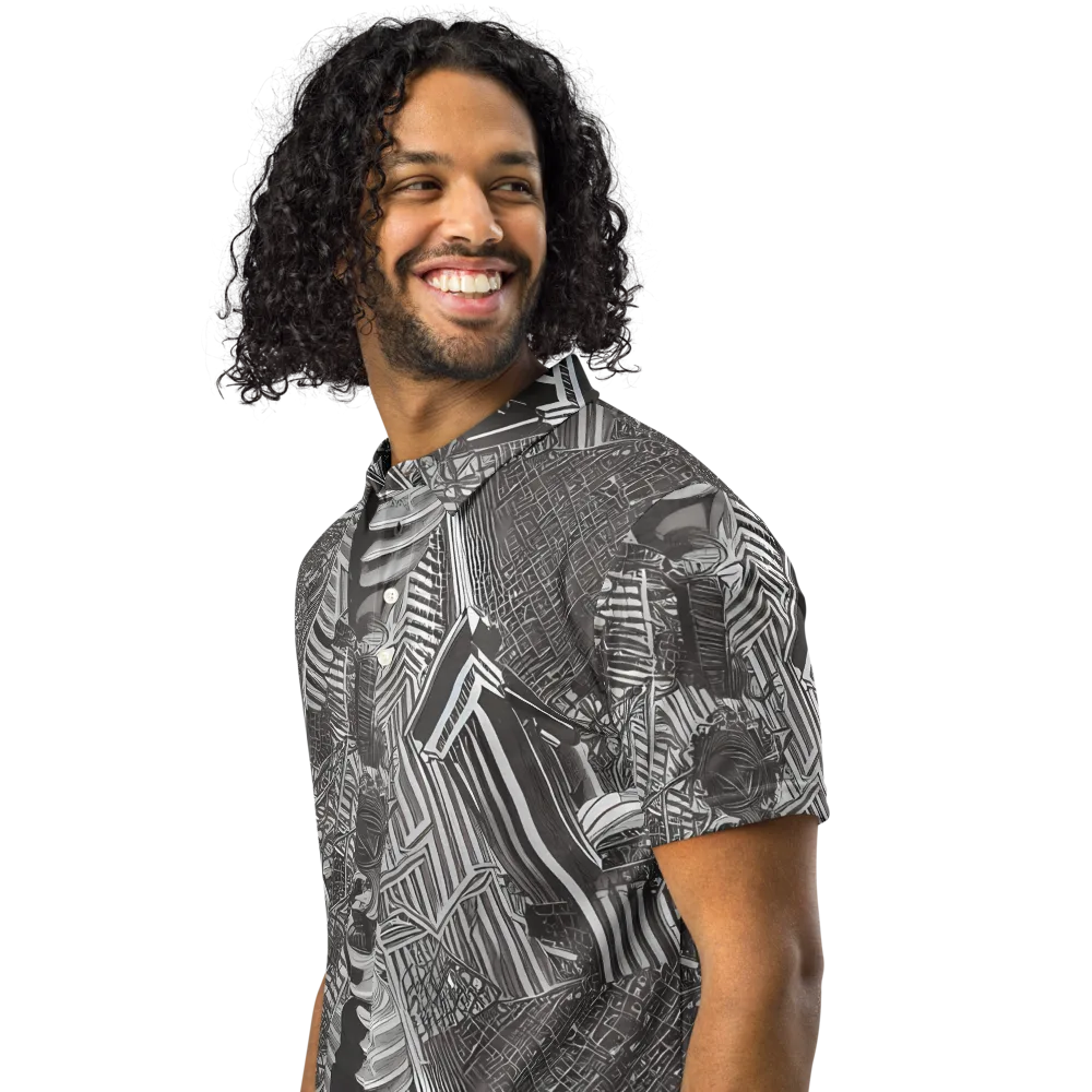 Piranesi's Web on Men's Slim Fit Polo Shirt — Left Front