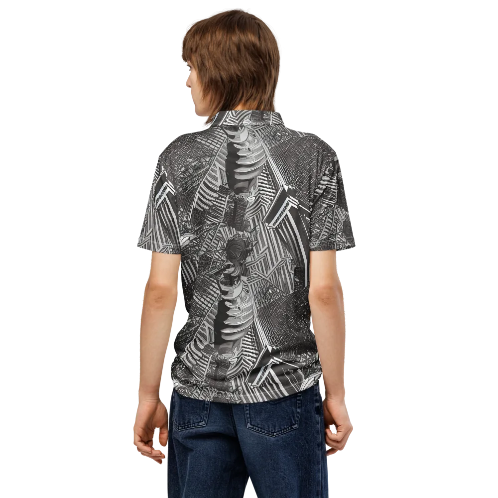 Piranesi's Web on Men's Slim Fit Polo Shirt — Back