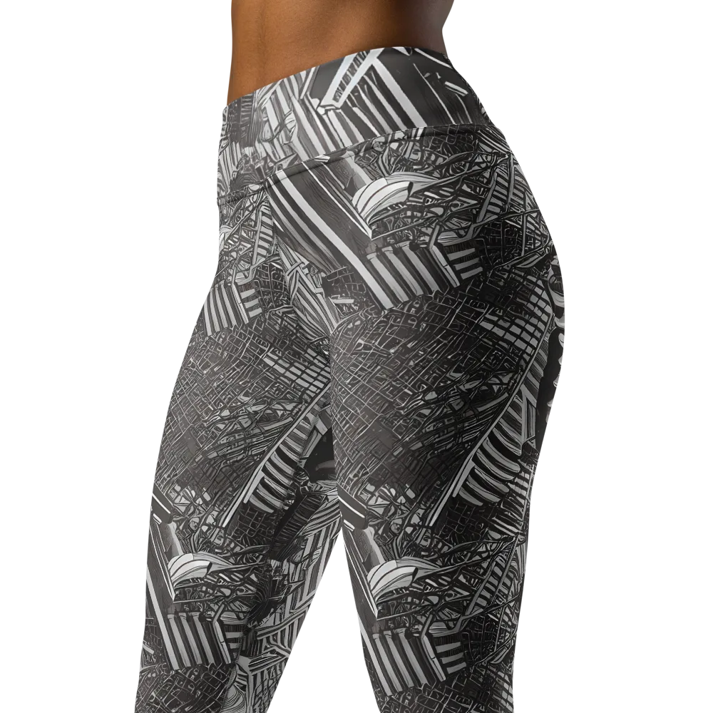 Piranesi's Web on Yoga Leggings — Left Front