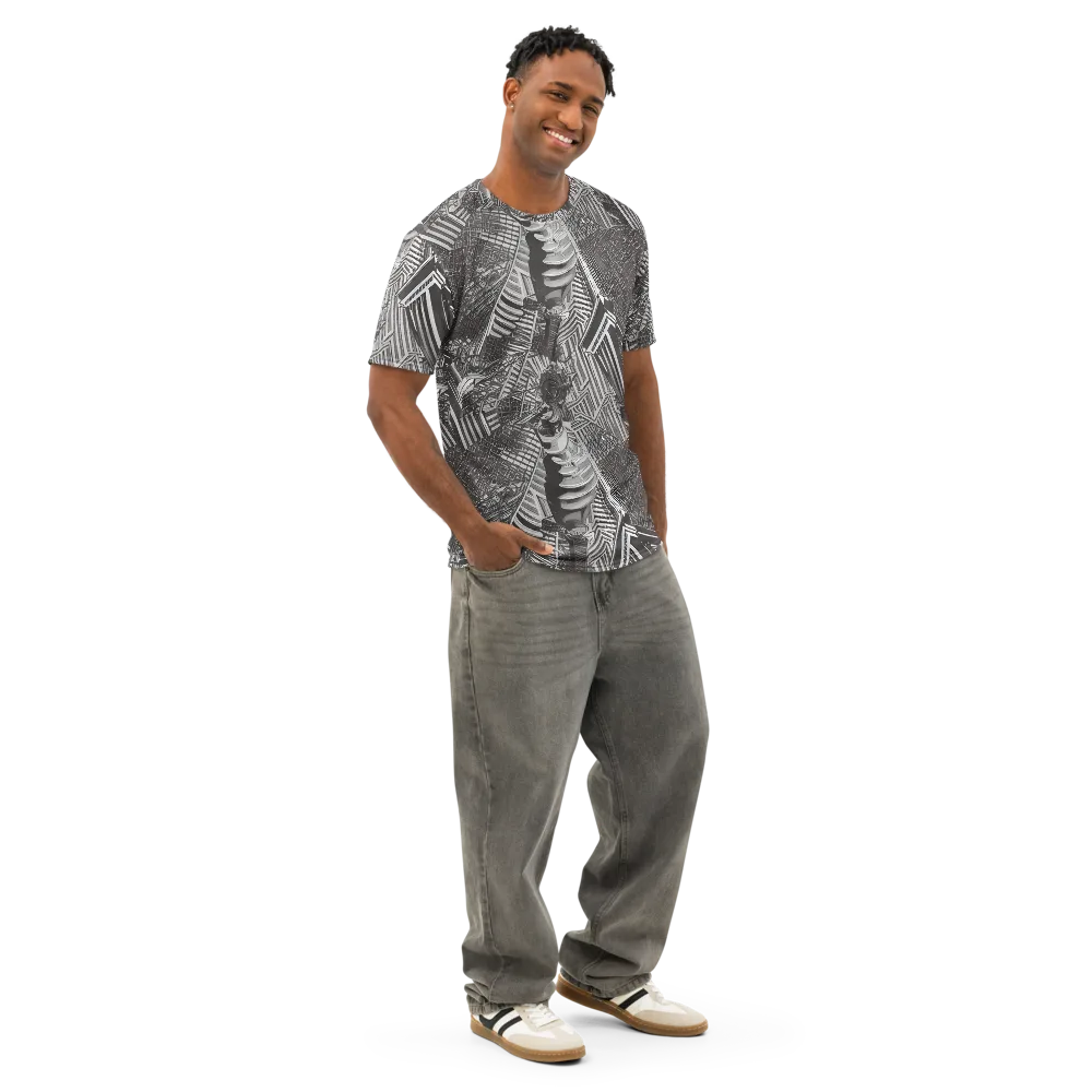 Piranesi's Web on Men's Cotton Crew Neck T-Shirt — Right Front