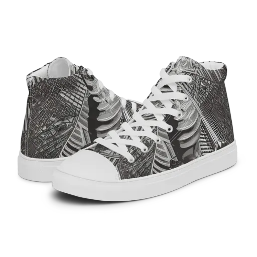 Piranesi's Web on a Men's High Top Canvas Shoes