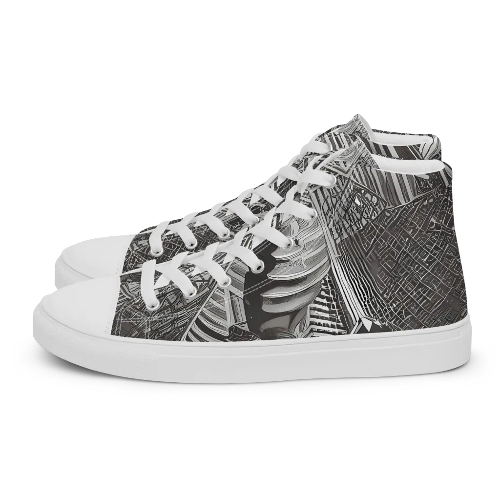 Piranesi's Web on Women's High Top Canvas Shoes — Left