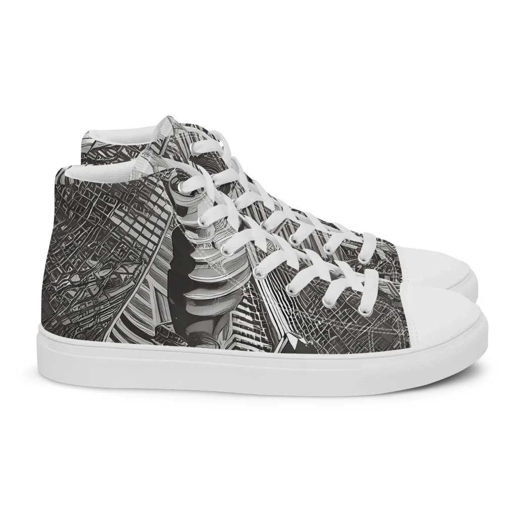 Piranesi's Web on Women's High Top Canvas Shoes — Right