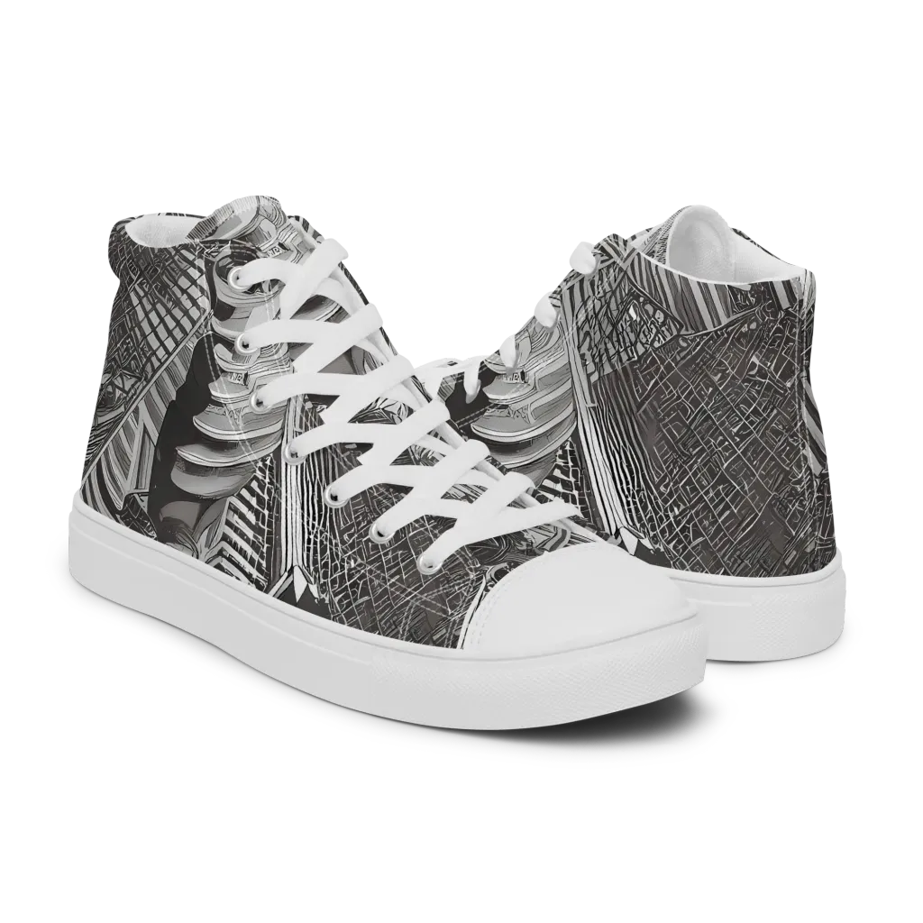 Piranesi's Web on Women's High Top Canvas Shoes — Right
