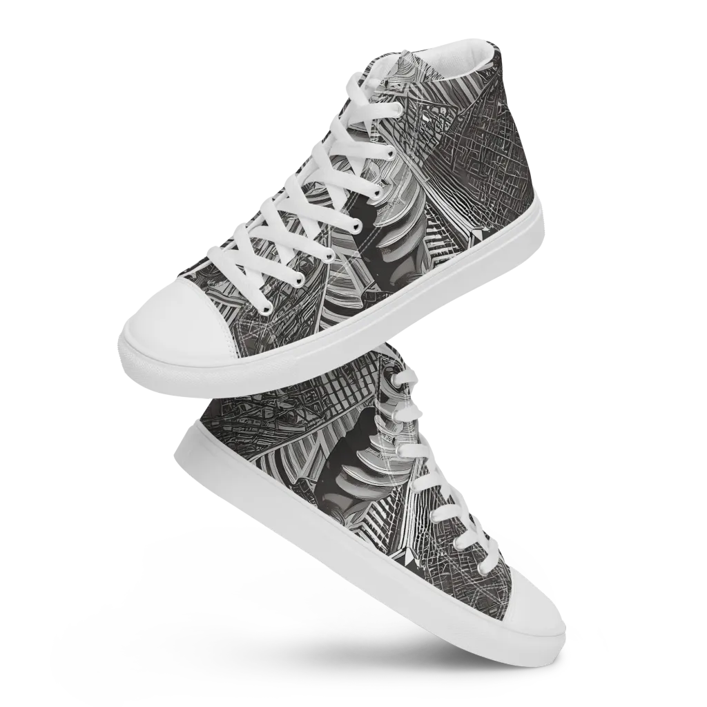 Piranesi's Web on Women's High Top Canvas Shoes — Front