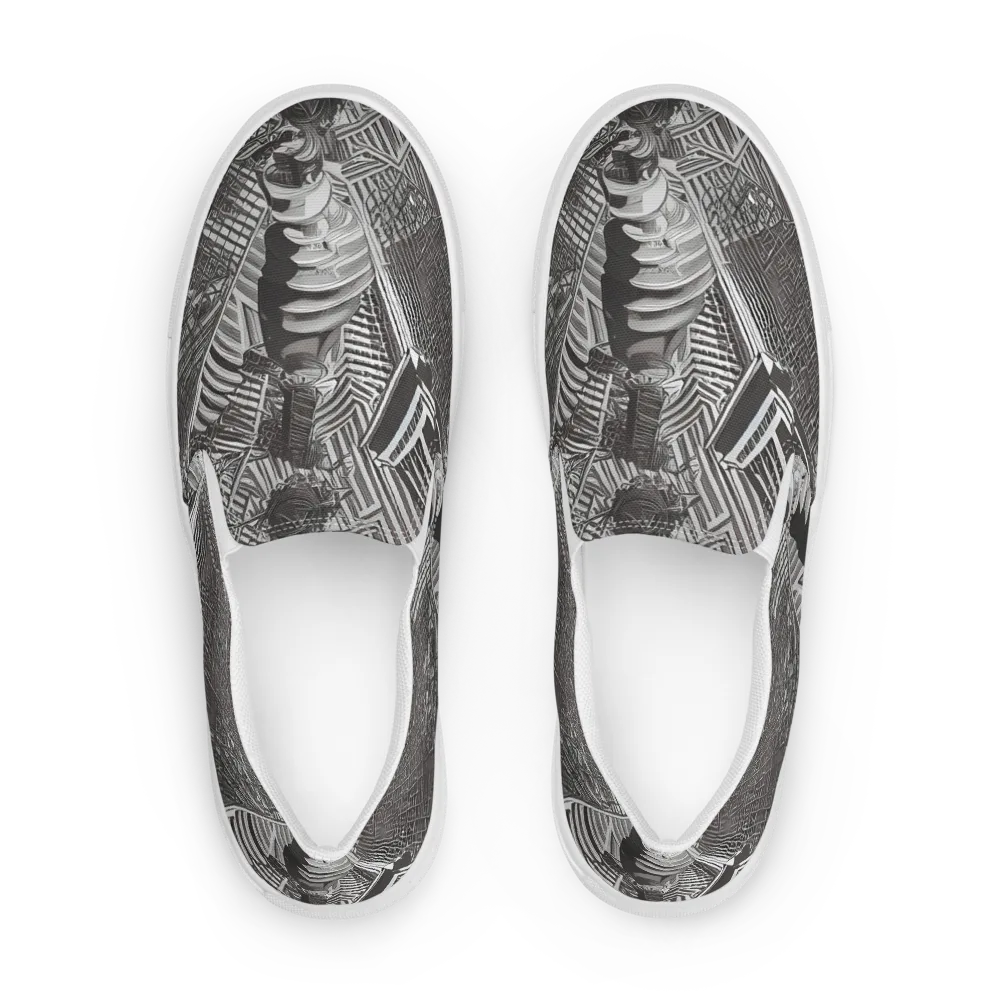 Piranesi's Web on Men's Slip-On Canvas Shoes — Front