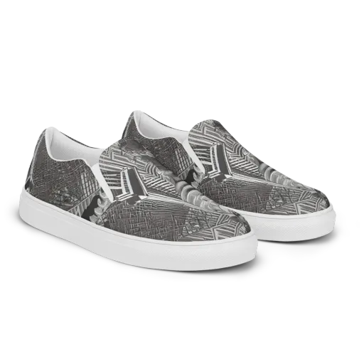 Piranesi's Web on a Men's Slip-On Canvas Shoes