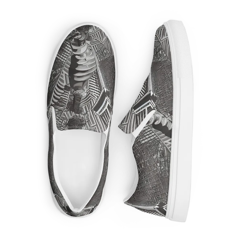 Piranesi's Web on Men's Slip-On Canvas Shoes — Front