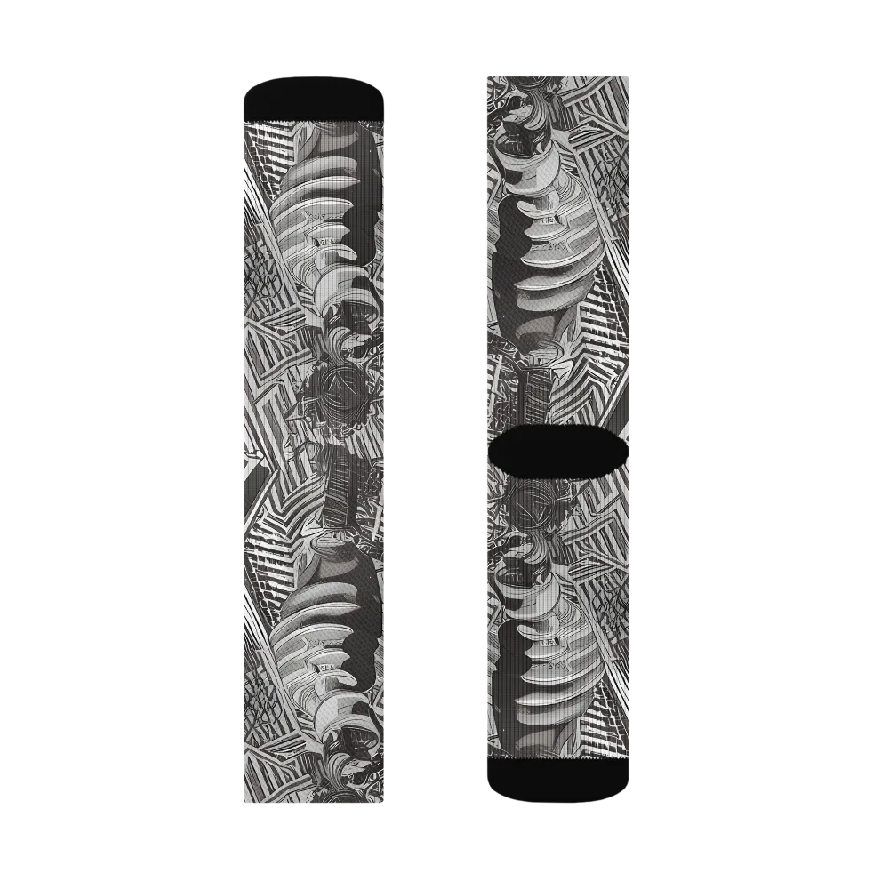 Piranesi's Web on Socks — Left Sock