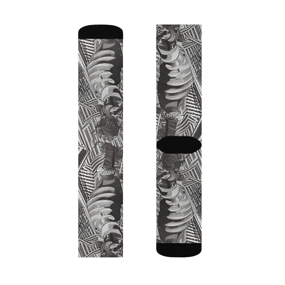 Piranesi's Web on Socks — Right Sock