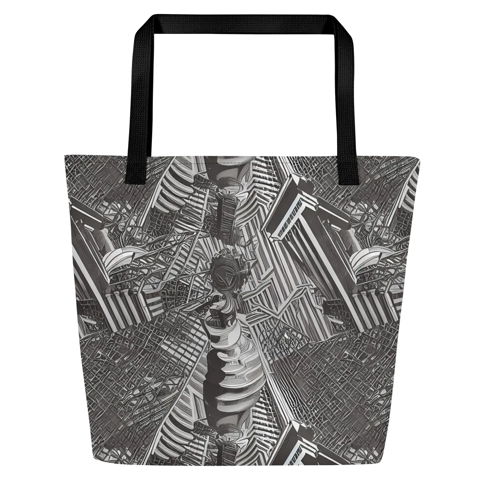 Piranesi's Web on Large Tote Bag W/ Pocket — Front