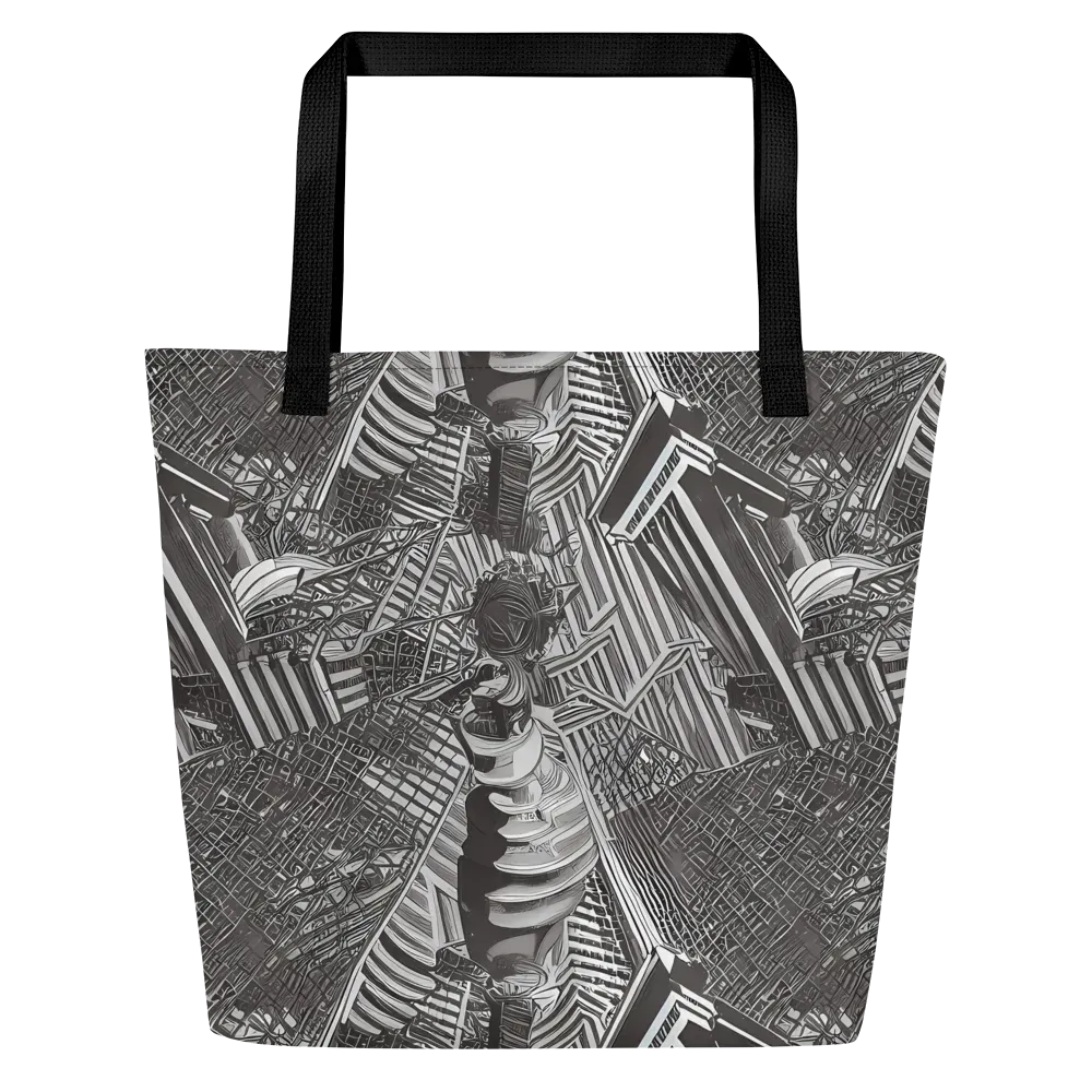 Piranesi's Web on Large Tote Bag W/ Pocket — Front