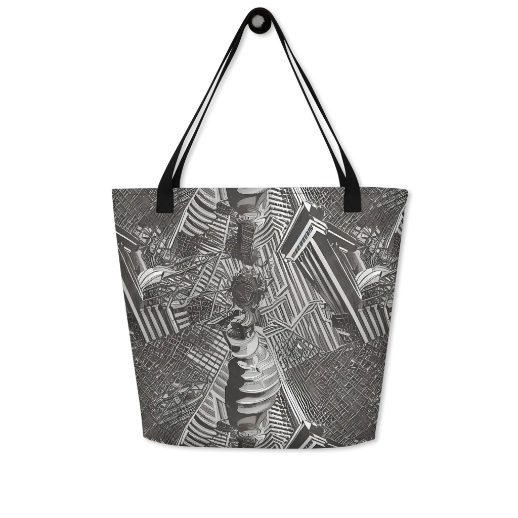 Piranesi's Web on Large Tote Bag W/ Pocket — Front