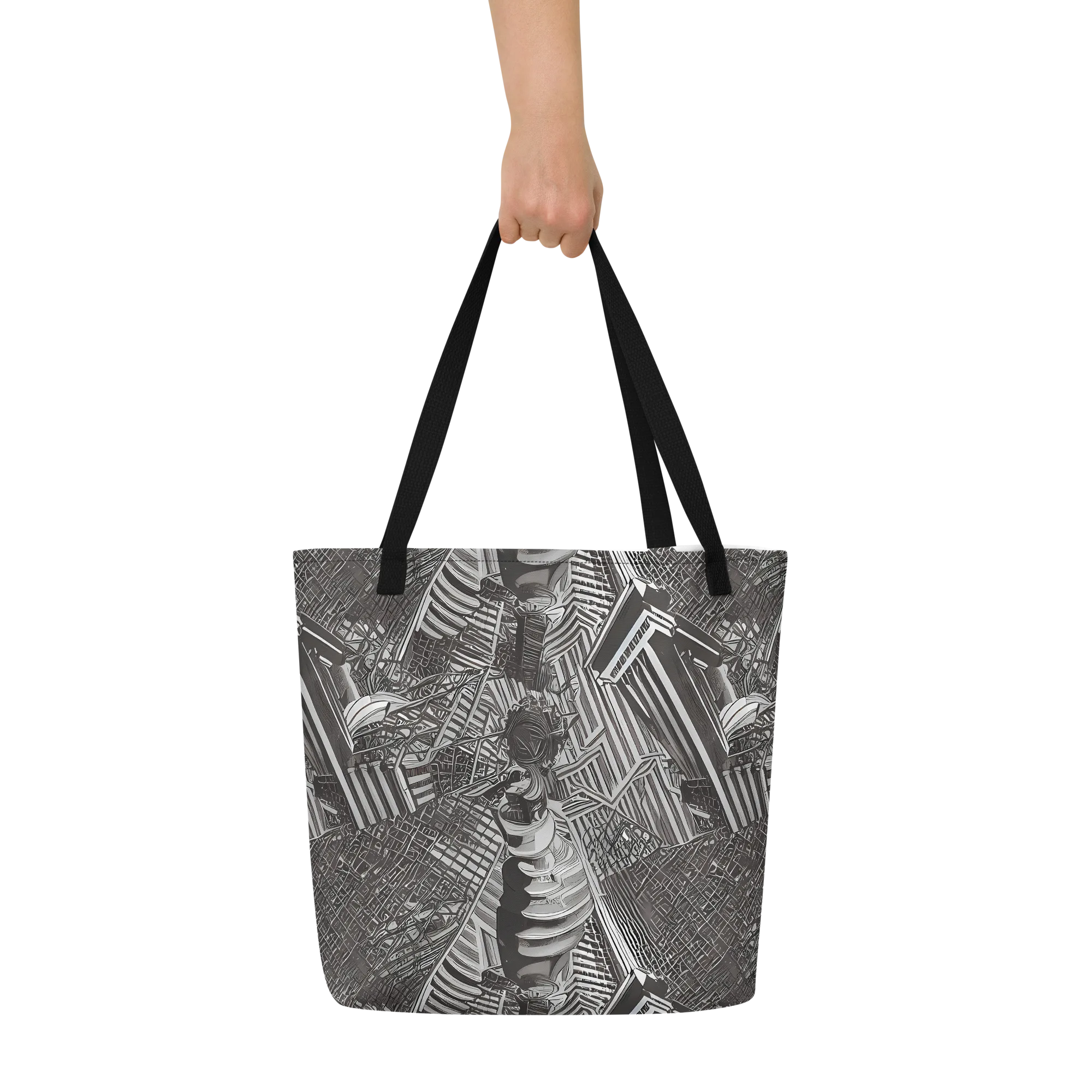 Piranesi's Web on Large Tote Bag W/ Pocket — Front