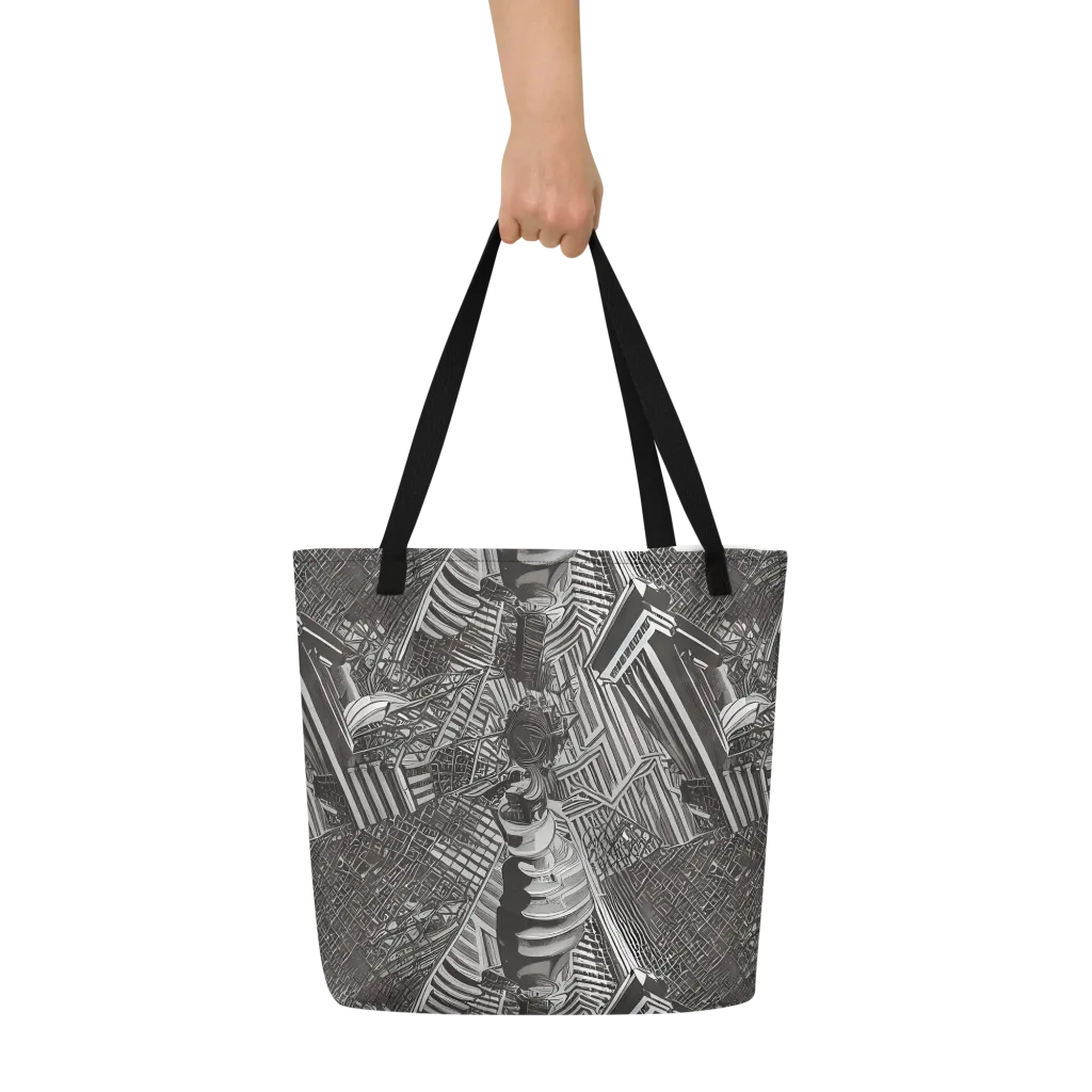 Piranesi's Web on Large Tote Bag W/ Pocket — Front
