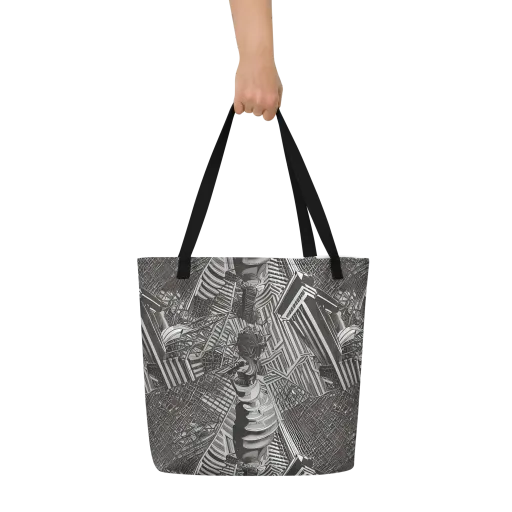 Piranesi's Web on a Large Tote Bag W/ Pocket
