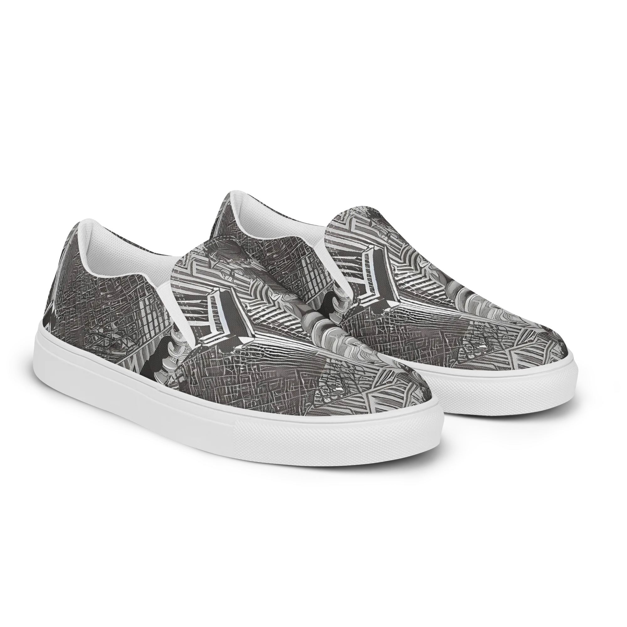 Piranesi's Web on Women's Slip-On Canvas Shoes — Right Front