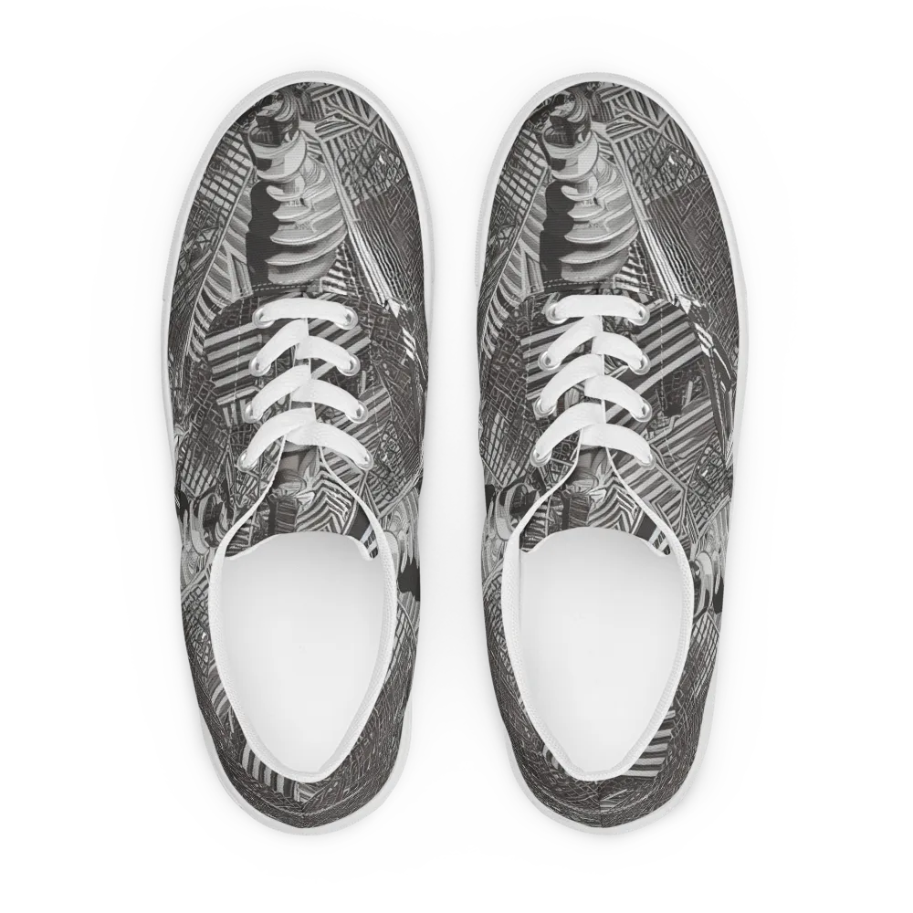 Piranesi's Web on Men's Lace-Up Canvas Shoes — Front