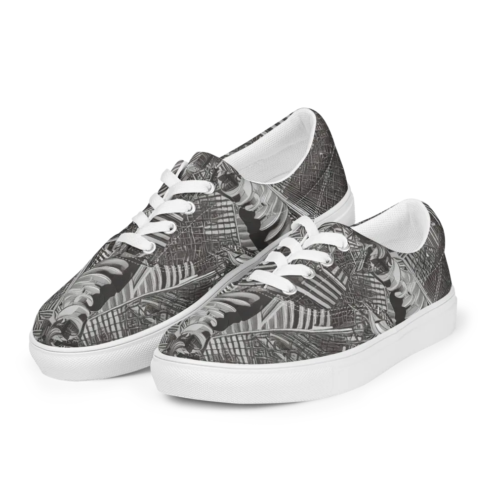 Piranesi's Web on Men's Lace-Up Canvas Shoes — Left Front