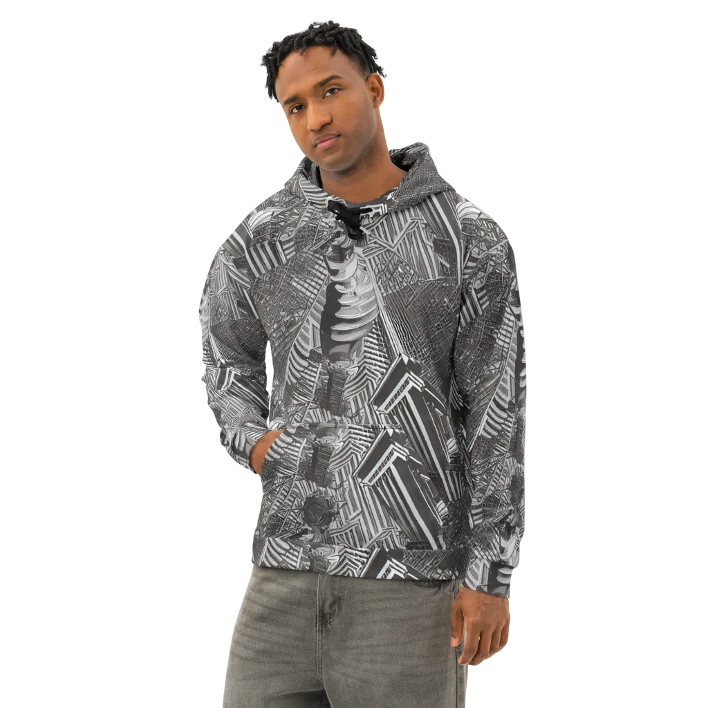 Piranesi's Web on Cotton Hoodie — Left Front