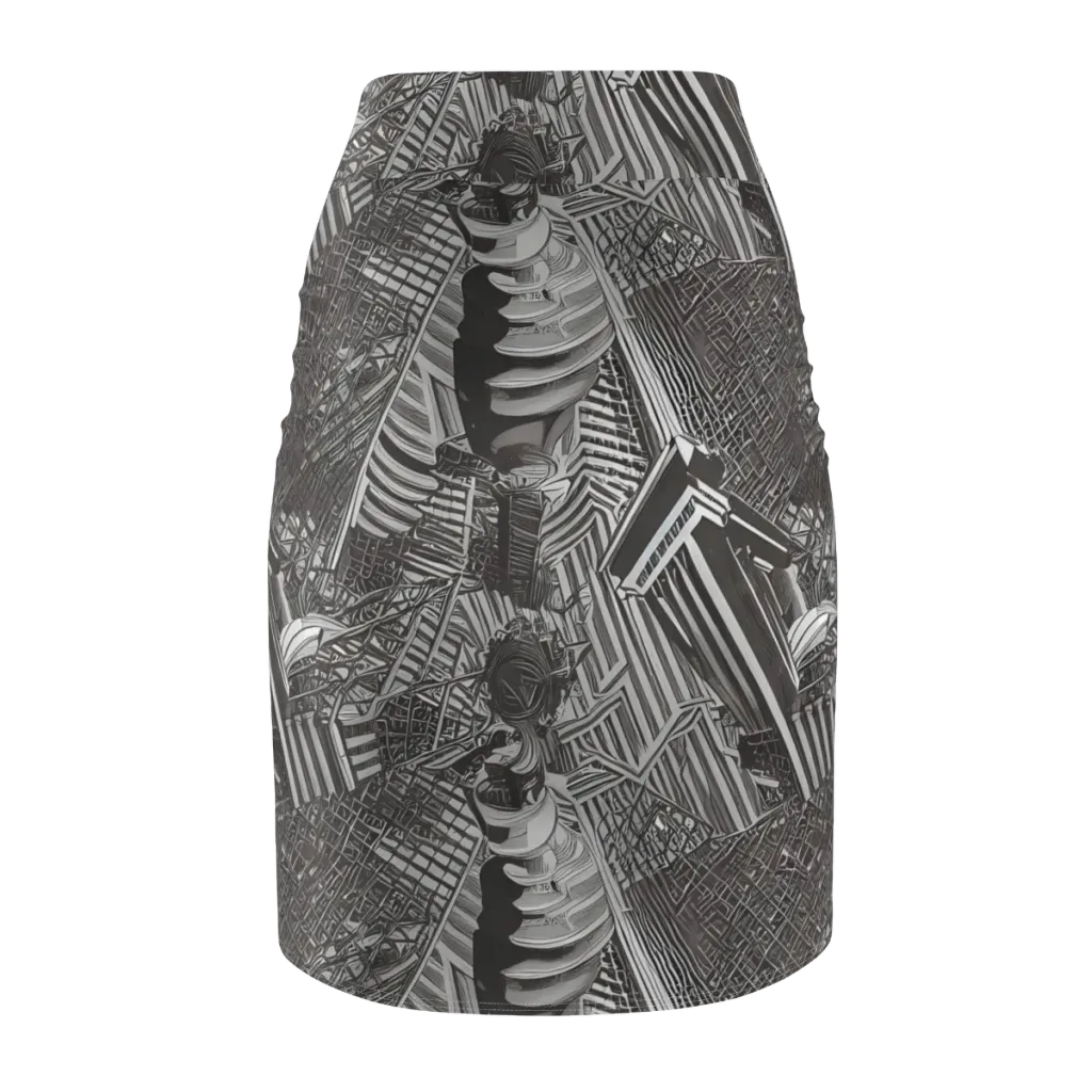 Piranesi's Web on Pencil Skirt — Back