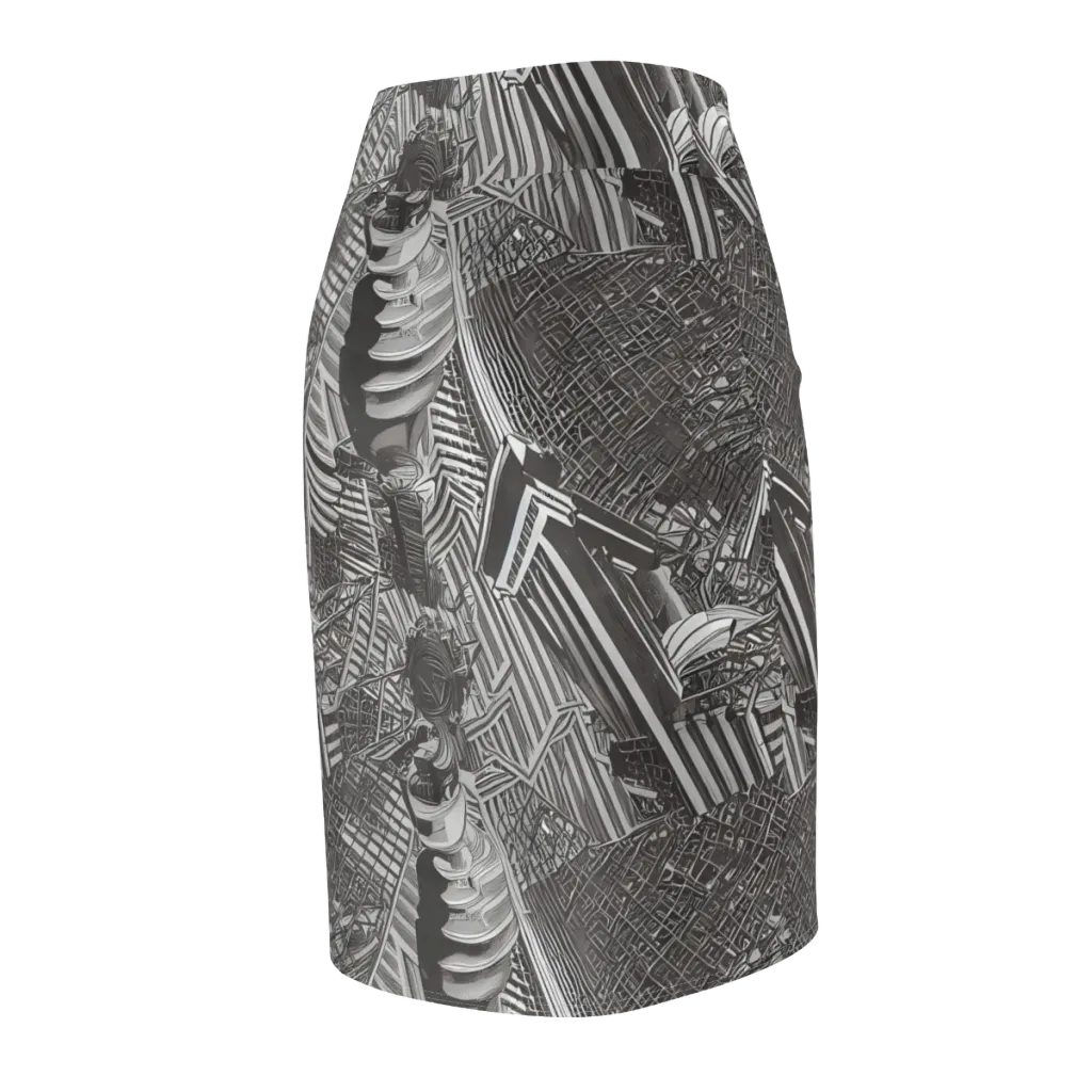 Piranesi's Web on Pencil Skirt — Back Side