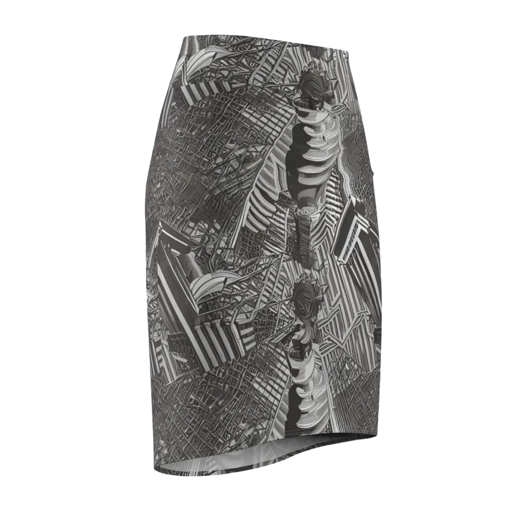 Piranesi's Web on Pencil Skirt — Front Side
