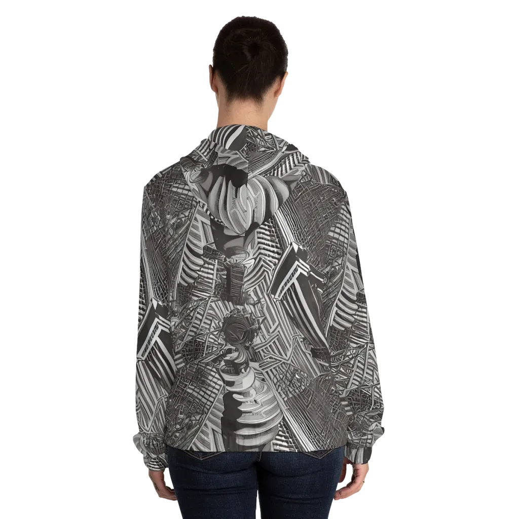 Piranesi's Web on Women's Full-Zip Hoodie — Back On Person