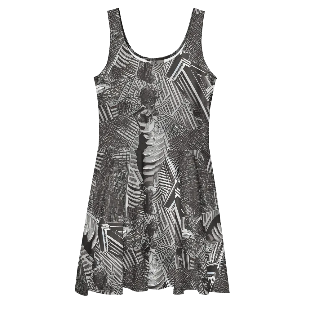 Piranesi's Web on Skater Dress — Front